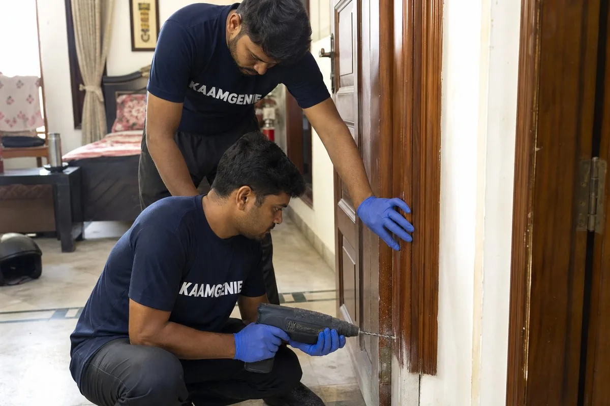 KaamGenie pest control technician treating a Sector 14 property in Faridabad