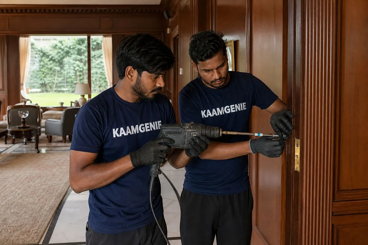 KaamGenie pest control technician treating a Golf Links property in Central Delhi
