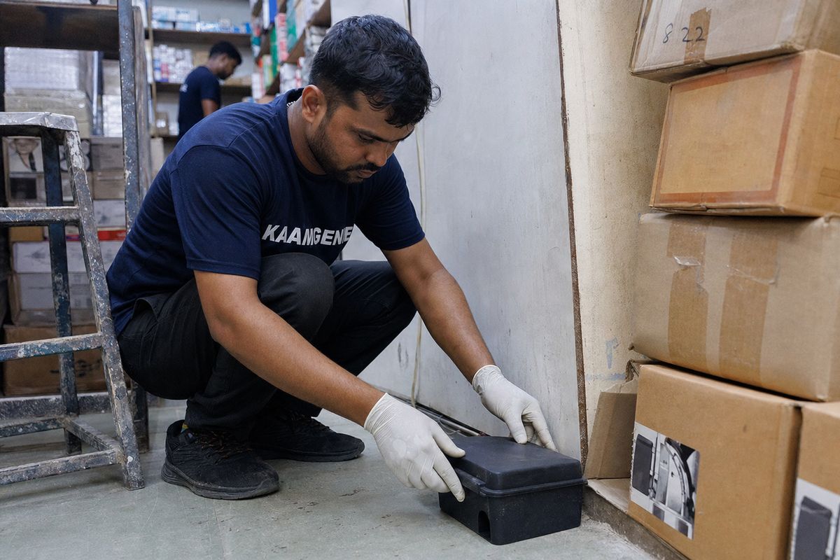 KaamGenie pest control technician treating a Lajpat Nagar property in South Delhi