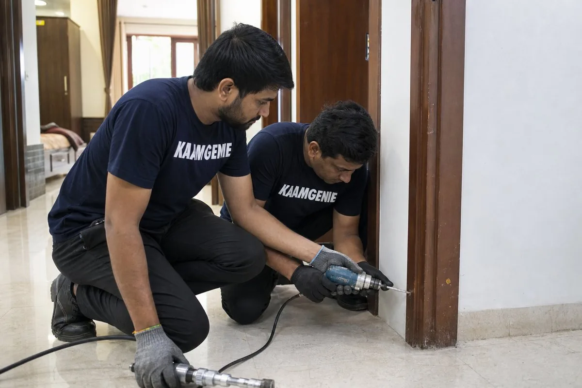 KaamGenie pest control technician treating a Palam Vihar property in Gurgaon