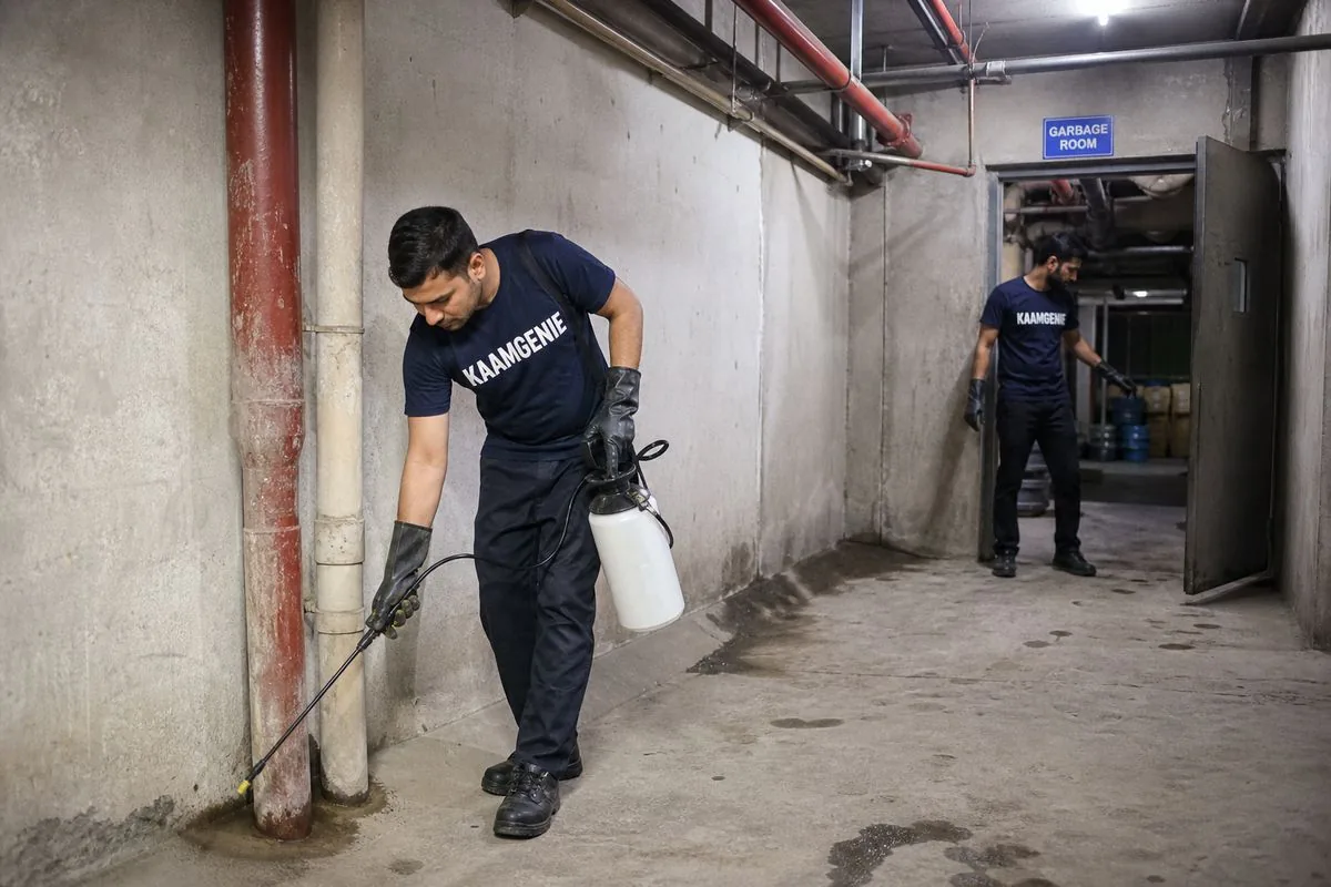 KaamGenie pest control technician treating a Sector 128 property in Noida
