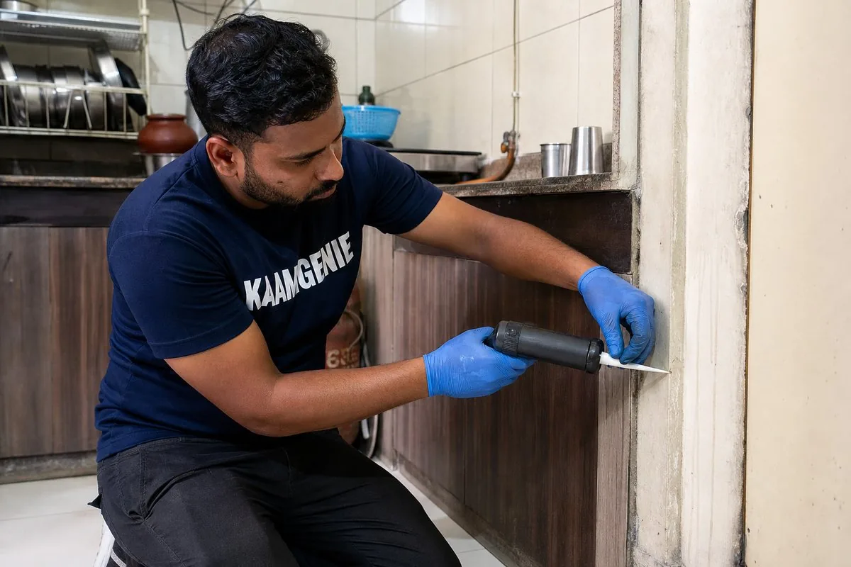 KaamGenie pest control technician treating a Sector 37 property in Noida