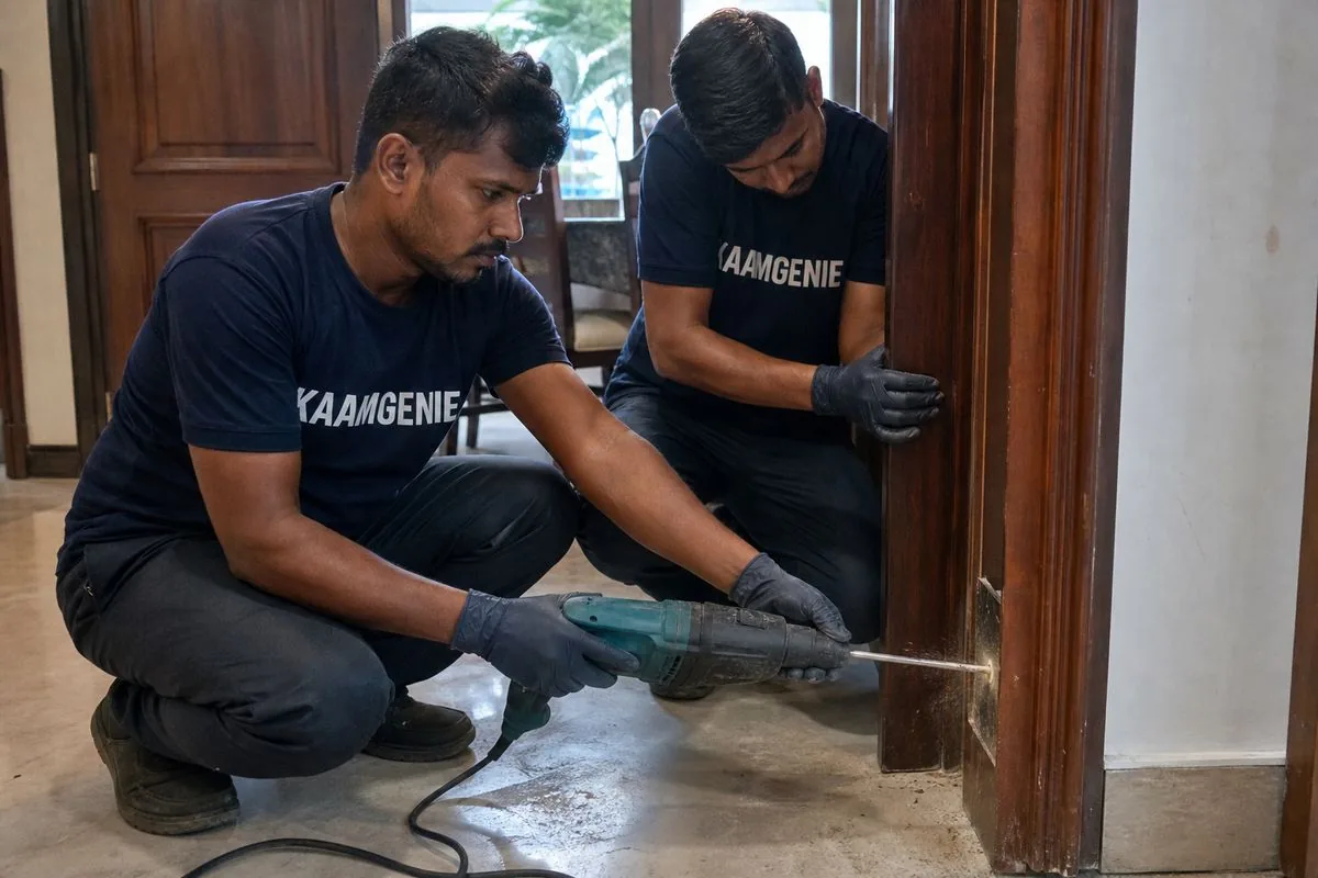 KaamGenie pest control technician treating a Sector 45 property in Gurgaon