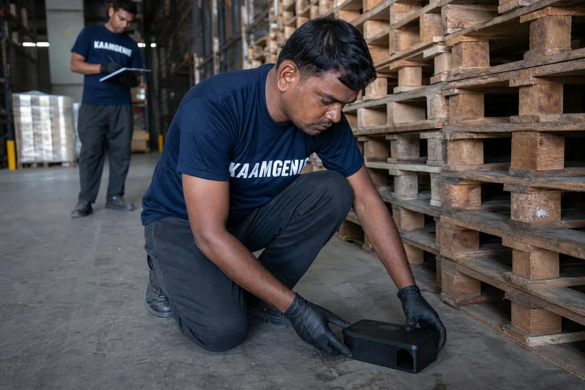 KaamGenie pest control technician treating a Sector 55 property in Noida