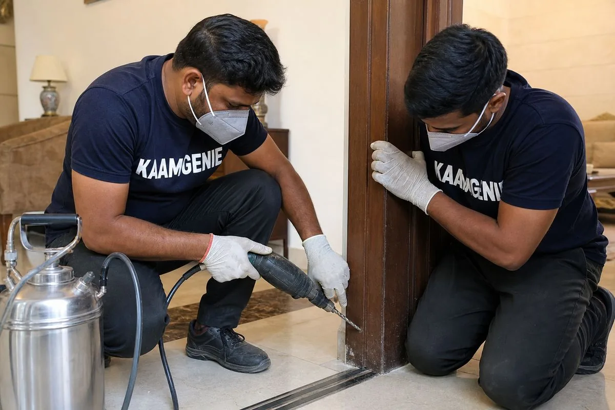 KaamGenie pest control technician treating a Sector 56 property in Gurgaon