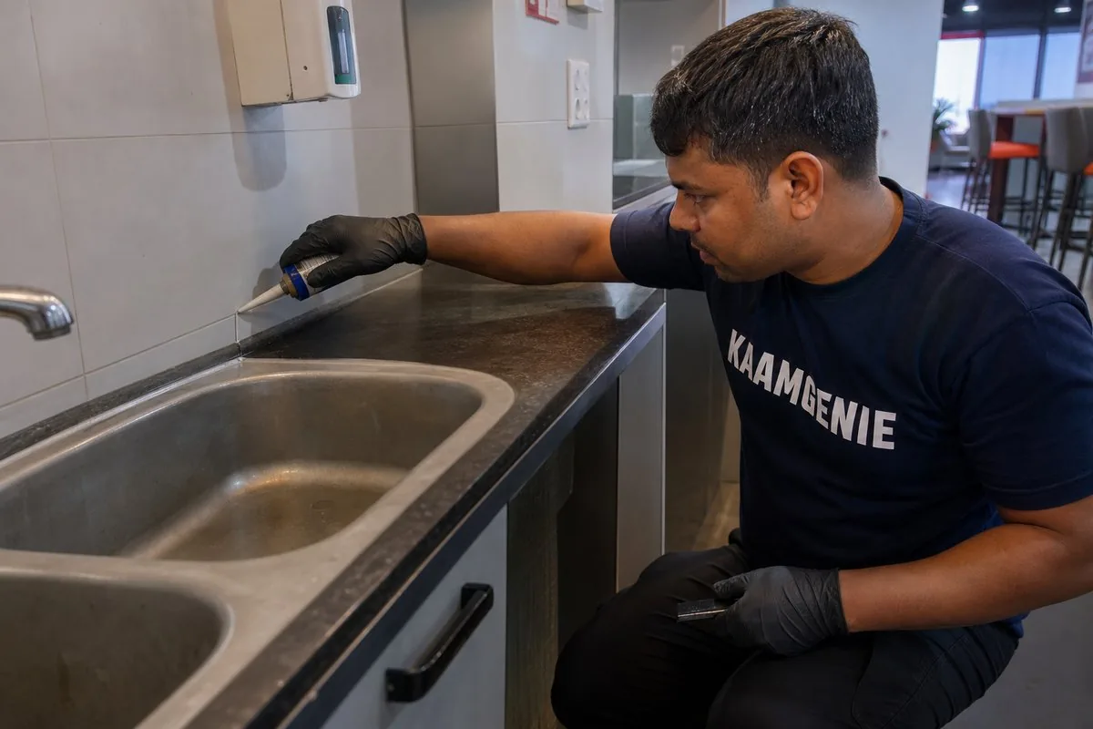 KaamGenie pest control technician treating a Sector 62 property in Noida
