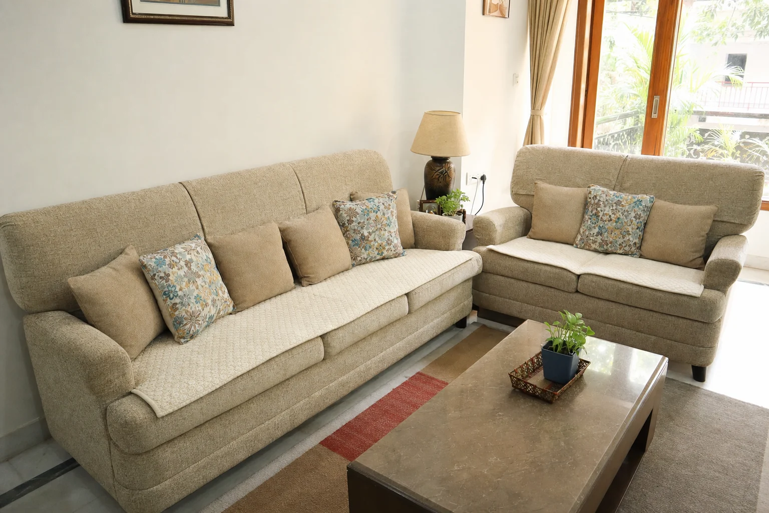 Sofa cleaning cost estimate for a fabric sofa set in Delhi NCR
