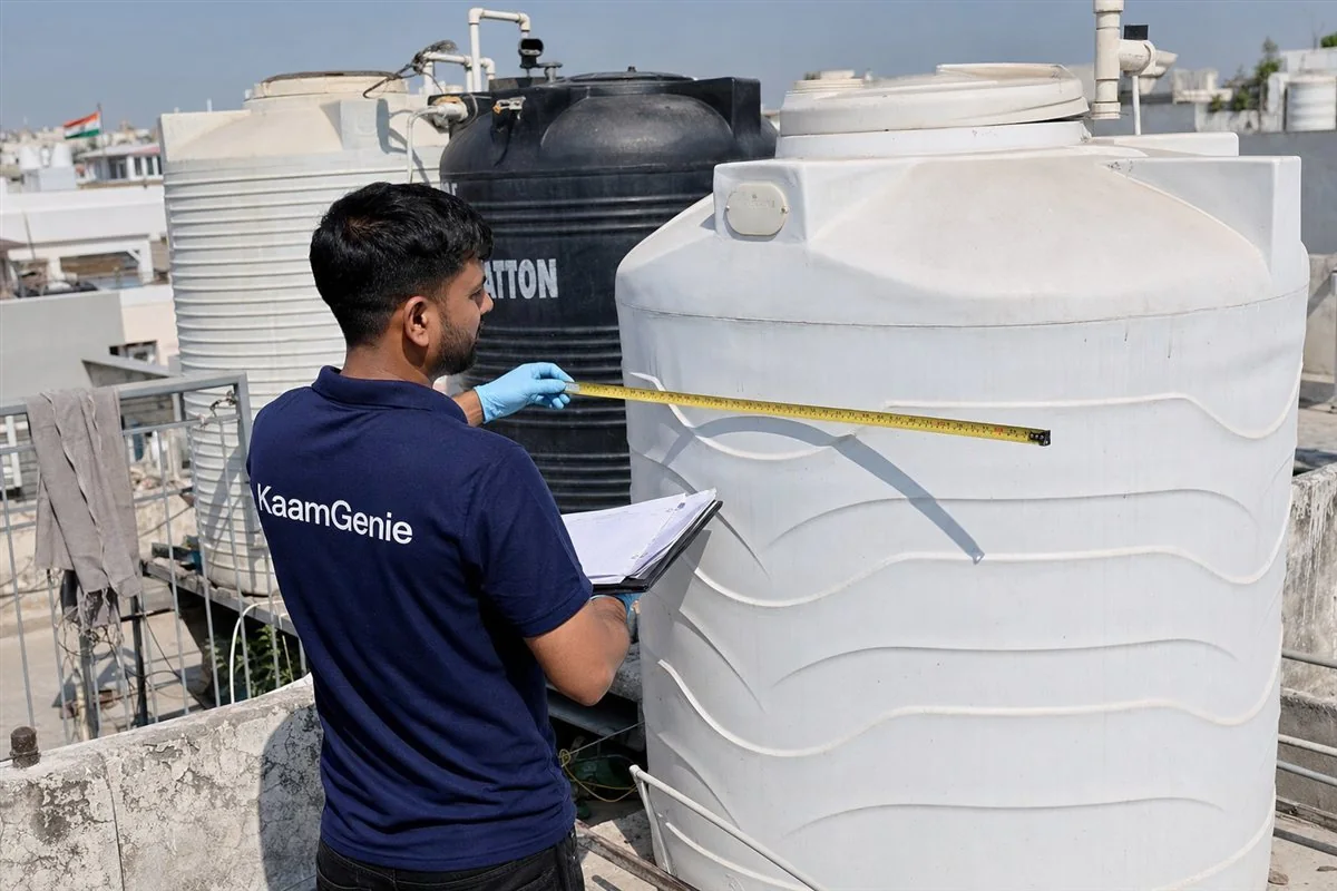 How Per-Litre Water Tank Cleaning Pricing Works &mdash; KaamGenie water tank cleaning in Delhi NCR